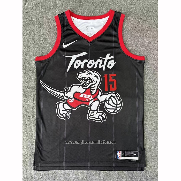 Camiseta Toronto Raptors Vince Carter NO 15 Ciudad 2025-26 Negro